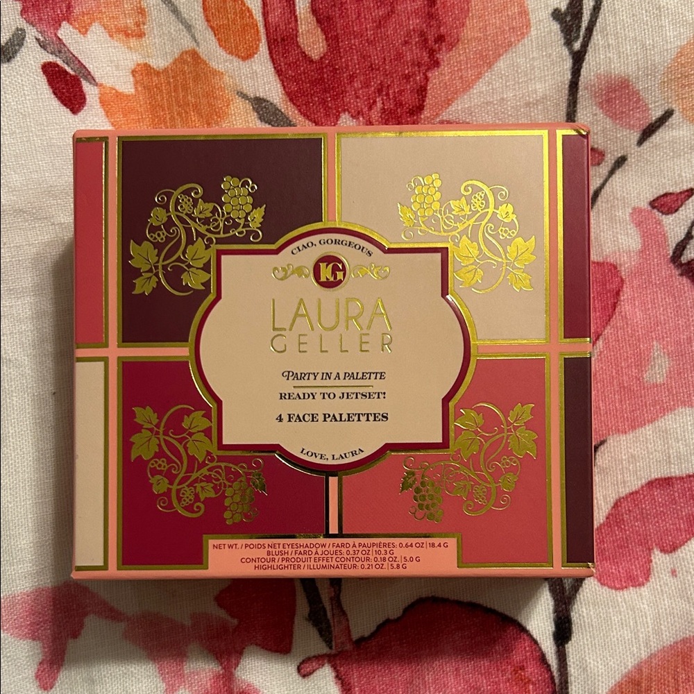 Laura Geller Multi-Tone Face Palette - Pink, Coral & Gold Packaging